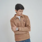 Premium original China Belbet fabric swift shirt with ziper - Image 3