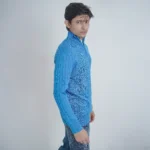 Old money knit cable sweater with zipper (Sky Blue) - Image 5