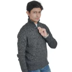 Old money knit cable sweater with zipper (Dark Gray) - Image 4