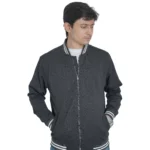 Mens premium 100% nylon bomber jacket with full zipper (Black)