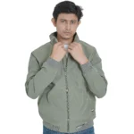 Mens premium 100% nylon bomber jacket with full zipper (Olive Green)