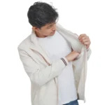 Mens premium 100% nylon bomber jacket with full zipper (White) - Image 5