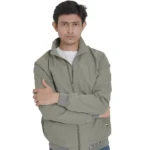 Mens premium 100% nylon bomber jacket with full zipper (Olive Green) - Image 4