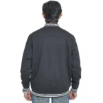 Mens premium 100% nylon bomber jacket with full zipper (Black) - Image 2