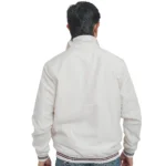 Mens premium 100% nylon bomber jacket with full zipper (White) - Image 2