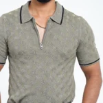 Stone Olive Old Money Knit Polo - Image 2