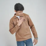 Premium original China Belbet fabric swift shirt with ziper - Image 4