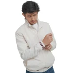 Mens premium 100% nylon bomber jacket with full zipper (White) - Image 4