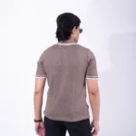 Premium Viscose Blend Zipper & Collar Polo Shirt – Soft (Ash Brown), Breathable & All-Season Comfort - Image 2