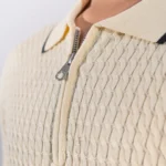 Premium Viscose Blend Zipper & Collar Polo Shirt – Soft (Cream Beige), Breathable & All-Season Comfort - Image 4
