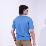 Premium Viscose Blend Zipper & Collar Polo Shirt – Soft (Steel Blue), Breathable & All-Season Comfort - Image 2