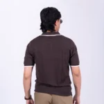 Premium Viscose Blend Zipper & collar Polo Shirt – Soft (Dark Coffee), Breathable & All-Season Comfort - Image 2