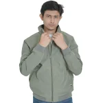 Mens premium 100% nylon bomber jacket with full zipper (Olive Green)