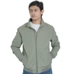 Mens premium 100% nylon bomber jacket with full zipper (Olive Green) - Image 3
