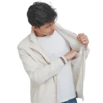 Mens premium 100% nylon bomber jacket with full zipper (White) - Image 5