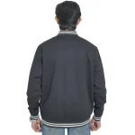 Mens premium 100% nylon bomber jacket with full zipper (Black) - Image 2