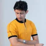 OLD MONEY Knitted Polo (Yellow) -Slim Fit - Image 4