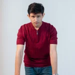 OLD MONEY Knitted Polo (Merun) -Slim Fit