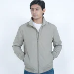 Mens premium 100% nylon bomber jacket with full zipper (ASH)